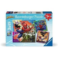 Puzzle 3x49 elementów Spiderman