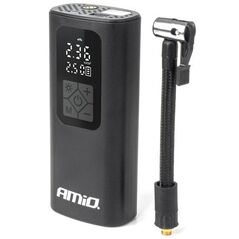 Kompresor samochodowy bezprzewodowy akumulatorowy powerbank LED USB-C 40W AMIO-04377