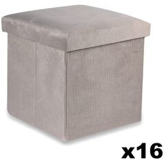 Pufa składana M - 30x30x30cm aksamit beż x 16