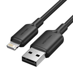VENTION USB 2.0 A Male to Lightning Male 2.4A Cable 1M Black PVC Type (LAMBF) (VENLAMBF) έως 12 άτοκες Δόσεις