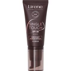 Lirene Single Touch SPF50 Nawilżający podkład kryjący 03 Beige, 30 ml