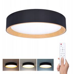 Solight LED osvětlení s dálkovým ovladačem Larios Black, 48W, 3360lm, 39cm, změna chromatičnosti, stmívatelné