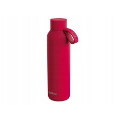 Quokka Solid With Strap - Butelka termiczna ze stali nierdzewnej 630 ml z paskiem (Cherry Red)