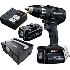 Wiertarko-wkrętarka 18V Panasinic EY74A3 + Systainer + 2x 5.0Ah + ładowarka