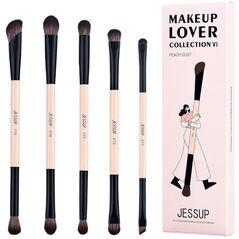 JESSUP 10-in-5 Duo-End Brush Versatility Collection zestaw dwustronnych pędzli do makijażu Peach Dust 5szt.
