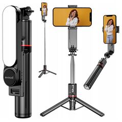 Statyw Selfie Stick Monopod + Pilot Oświetlenie Led 3w1 Na Telefon / Gopro / Selfie Lume