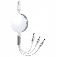 Kabel Zwijany 3w1 1,2m 3a Microusb Type-c Ligtning Iphone Na Usb-a Telefon / Triple Sync