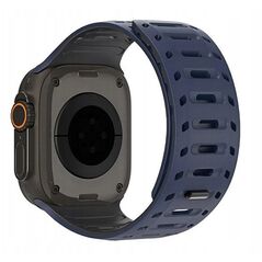 DUX DUCIS pasek CS magnetyczny silikonowy do Apple Watch 42/44/45/46/49 mm granatowo czarny