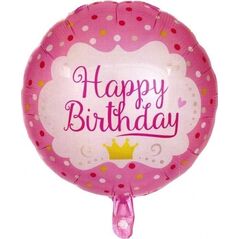 Balon foliowy Happy Birthday różowy