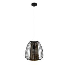 Pendant lamp EGLO Curasao, 1 x E27, 40W, black/gold, o33.5 x h110 cm