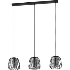 Pendant lamp EGLO FLORESTA, 3 x E27, max 3 x 40W, black, 89 x 19 x 110 cm