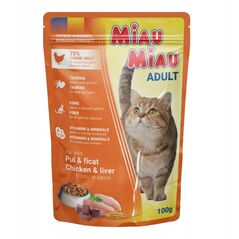 MIAU MIAU saszetka 100g KURCZAK +         WĄTRÓBKA SOS /24