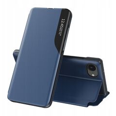 Etui Eco Leather View Case elegancki futerał z klapką i podstawką na iPhone 16e - niebieskie