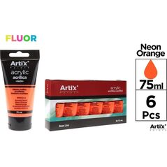 Farba akrylowa fluorescencyjna pomar. 75ml (6szt)