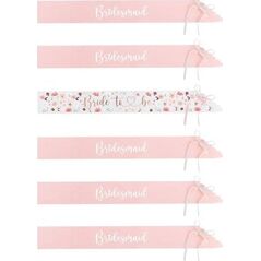 Szarfy Bride to be i Bridesmaid 76cm 6szt