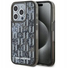 Etui Karl Lagerfeld Liquide Glitter      Monogram Gradient do iPhone 15 Pro Max czarny