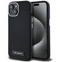 Case Karl Lagerfeld FW Metal Plate MagSafe for iPhone 15 black