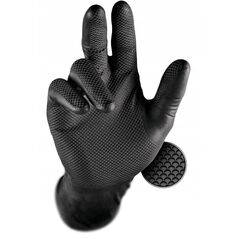 Disposable nitrile gloves with rough palm GRIPAZZ, black, size XL (50pcs.)
