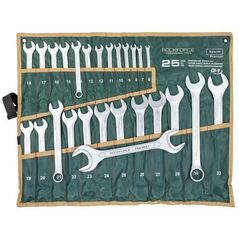 Zestaw kluczy płasko-oczkowych 25el. (6-32mm) +1 klucz płaski 36x41mm na płótnie