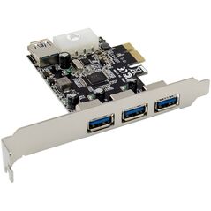 InLine® PCIe Karte, 3x+1x USB 3.2 Gen.1, Molex kompatibler 4-Pin Stromanschluss