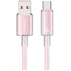 Kabel USAMS Cloud Series US-SJ658 6A     USB-A do USB-C 1,2m różowy