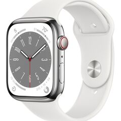 Smartwatch Apple Watch 8 GPS + Cellular 45mm Silver Stainless Steel Biały  (MNKE3WB/A)