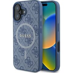 Guess Guess GUHMP16SG4GFRB iPhone 16 6.1" niebieski/blue hardcase 4G Ring Classic Logo MagSafe