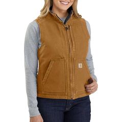 Carhartt Damska Kamizelka Carhartt Sherpa Lined Mock Brown