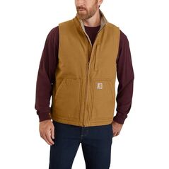 Carhartt Kamizelka Washed Duck SherpaLined, Brązowa, r. L