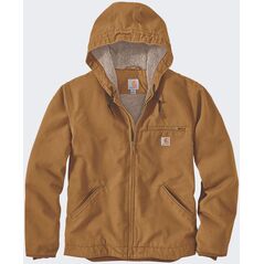 Kurtka Carhartt Washed Duck Sherpa Lined Brown
