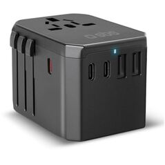 SBS GaN καθολικός ταξιδιωτικός προσαρμογέας 70 W melna - Ladetajs