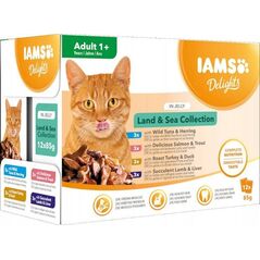 Iams Cat Adult Land & Sea collection in Jelly 12x85g