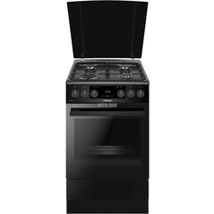 Hansa 65 L πλάτος 50 cm ματ μαύρο - Ηλεκτρική κουζίνα με επιφάνεια αερίου