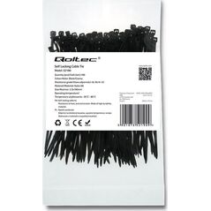 Organizer Qoltec Opaska zaciskowa Czarny 100 sztuk  (52190)