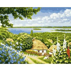Malowanie po numerach - Wiejski zakątek 40x50cm