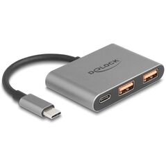 DELOCK 3 Port USB Hub 10 Gbps με USB Type-C σε 1 x USB Type-C + 2 x USB Typ-A