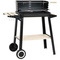 GRILL OGRODOWY WÓZEK 83x45,5x86,5CM CZARNY