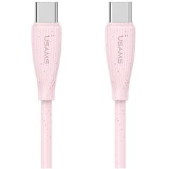 Καλώδιο USAMS Green Series SJ716 60W USB-C σε USB-C 1m ροζ