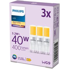 Signify Philips LED Standard Brenner 40W G9 Warmweiß non-dim 3er P