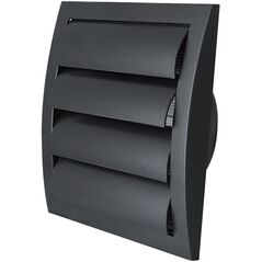 Πλαστική γρίλια εξαερισμού ND10ZA, 148 x 153 mm, DN100, με περσίδα, ανθρακί χρώμα.