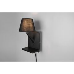 Φωτιστικό τοίχου TRIO COMFORT, 1 x E14, μαύρο, 31x16x18cm, με φόρτιση τηλεφώνου