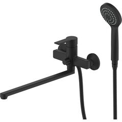 Μπαταρία μπάνιου, AQUALINE SMART BLACK, με μακρύ στόμιο, με σύστημα ντους