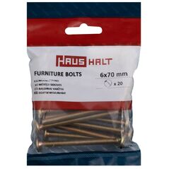 FURNITURE BOLT M6X70 YELLOW. 20 PCS
