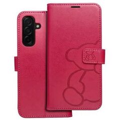 Θήκη MEZZO Book για SAMSUNG S25 Edge αρκουδάκι ματζέντα