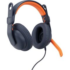 Słuchawki Logitech Logitech Zone Learn Over Ear USB-C, Wired, Education, 192 g, Headset, Blue, Orange