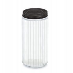 Βάζο με μεταλλικό καπάκι KITCHEN ESSENTIALS, ραβδωτό γυαλί