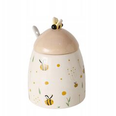 Κεραμικό δοχείο με καπάκι και κουτάλι HONEY, 445 ml