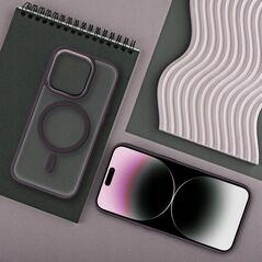 Θήκη MATTE MAG COVER συμβατή με MagSafe για SAMSUNG S25 μωβ