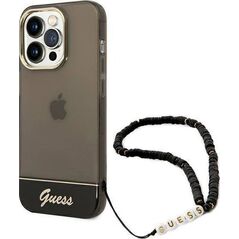 Guess Etui Guess GUHCP14LHGCOHK Apple iPhone 14 Pro czarny/black hardcase Translucent Pearl Strap