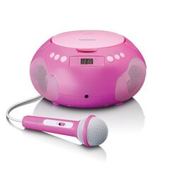 Νέο! Lenco CD player με bluetooth και μικρόφωνο ροζ SCD-625PK